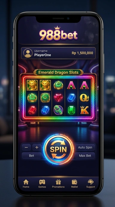 Layar utama 988bet — antarmuka bersih setelah instalasi